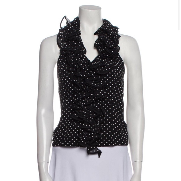 Anne Fontaine Polka Dot Halter Top - Picture 1 of 3